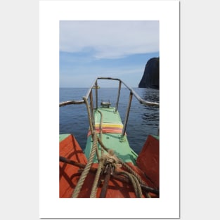 View through a longtail boat to the Andaman sea Posters and Art